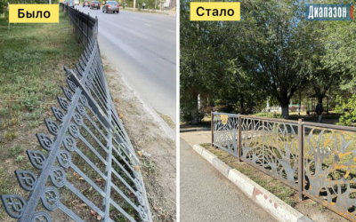 Старые пластиковые ограждения на Абая меняют на металлические