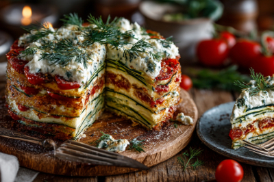 Упаковка фарша и 3 кабачка &mdash; объединяем и на сковородку: мясная версия кабачкового торта с чесночным соусом